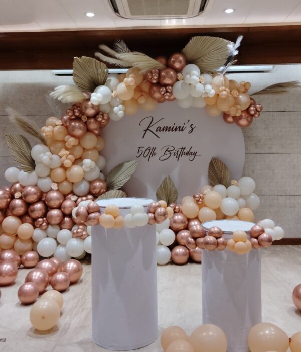 Elegant Rose Gold Boho Birthday Backdrop