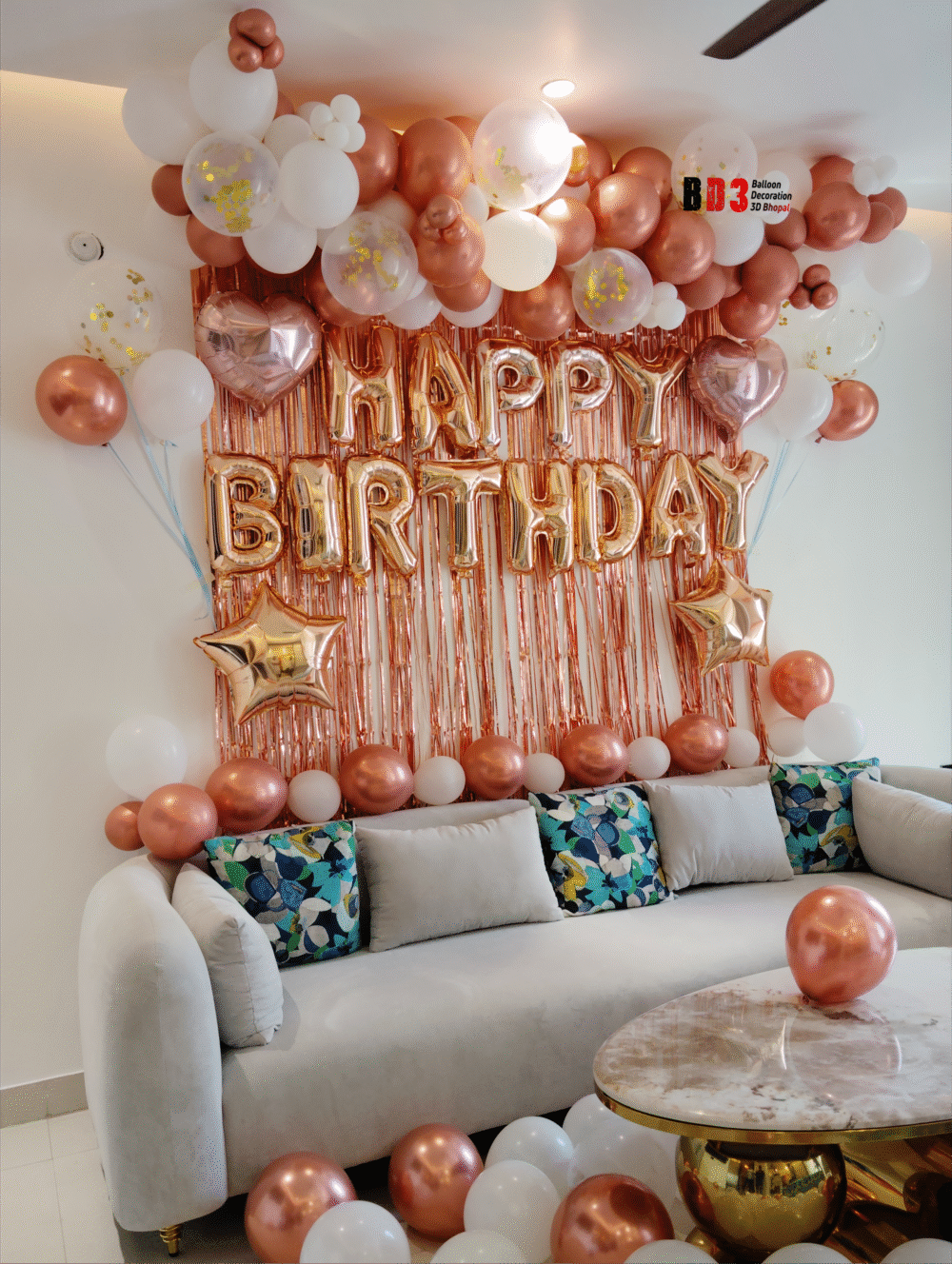 Rose Gold Luxe Birthday Balloon Backdrop