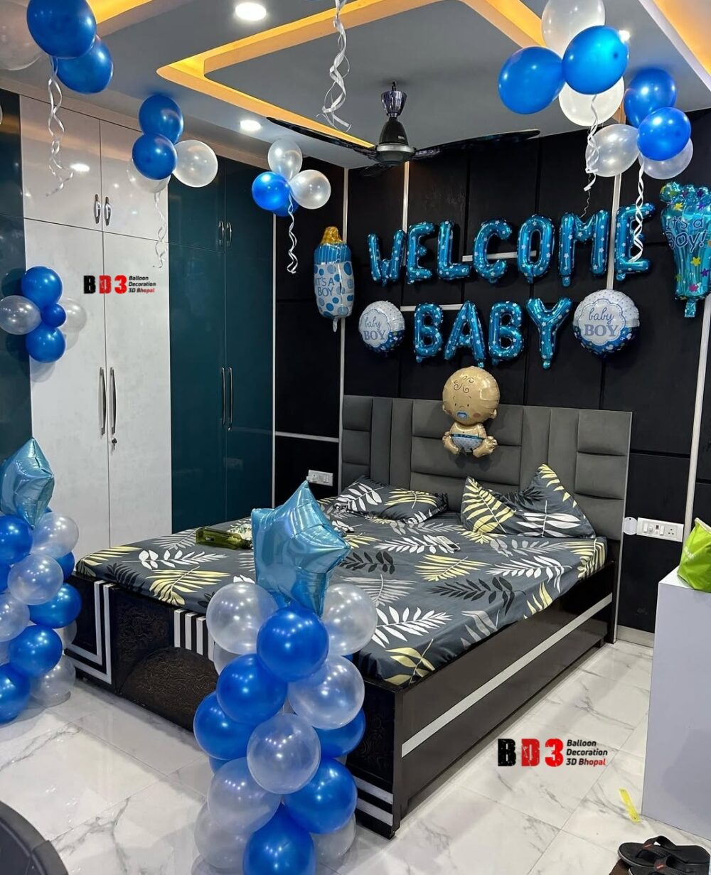 Welcome Baby Boy Balloon Room Décor