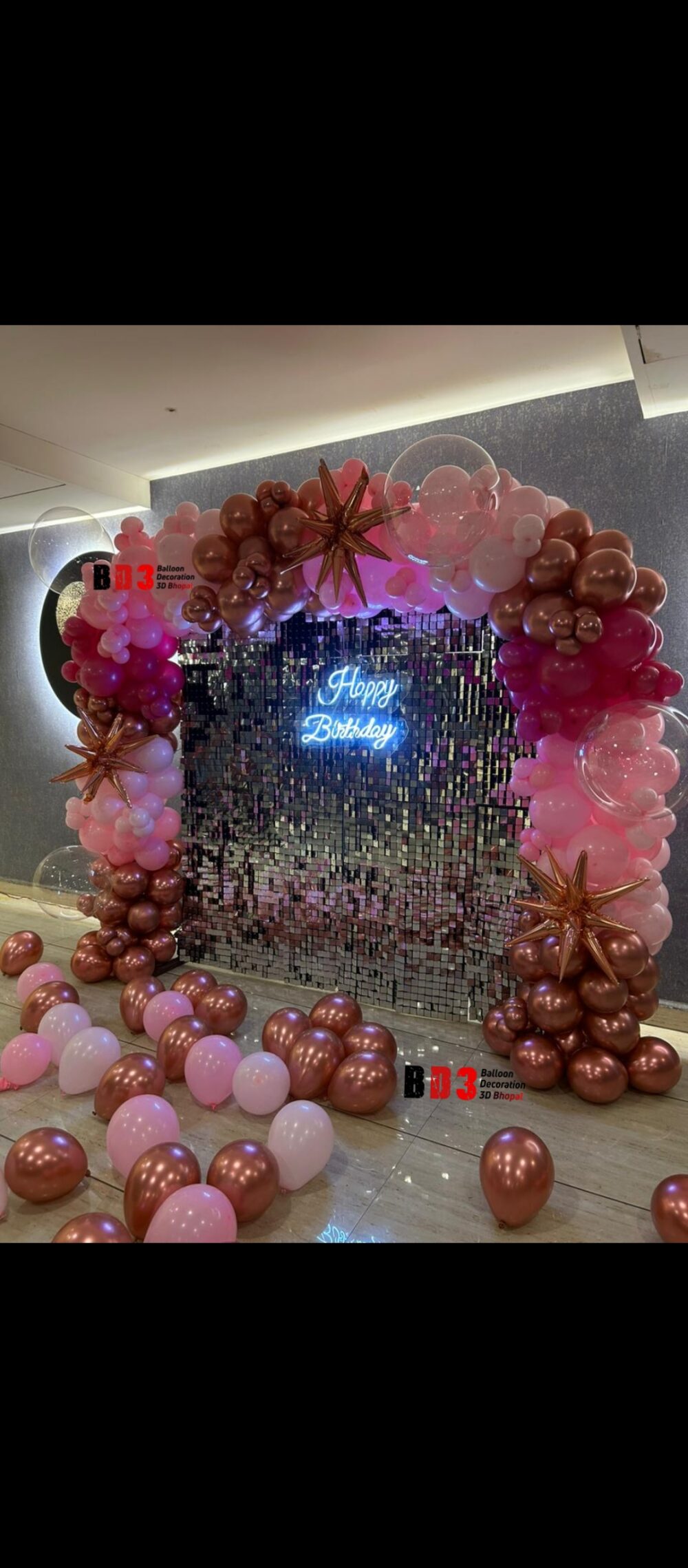 Rose Gold Radiance Birthday Balloon Arch