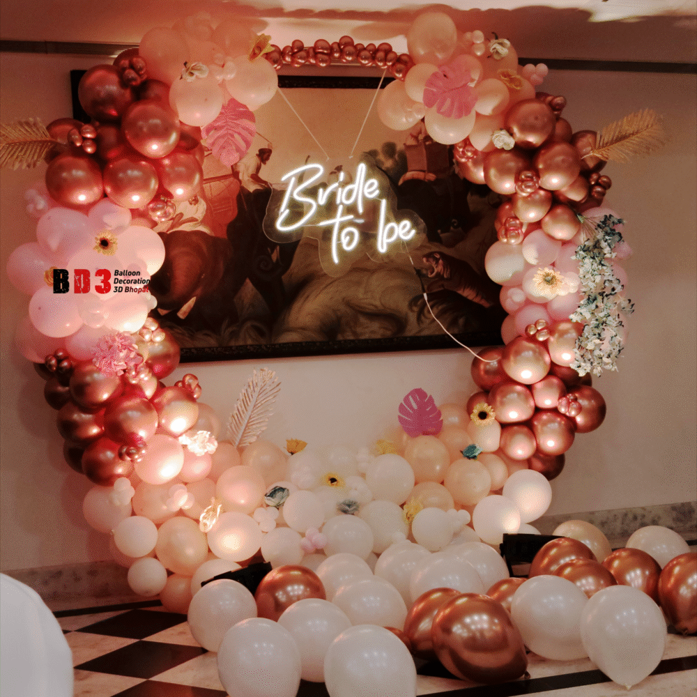 Rosé Romance Bride-To-Be Balloon Arch