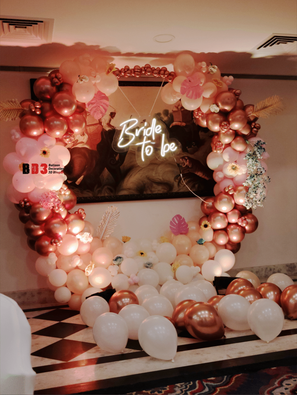 Rosé Romance Bride-To-Be Balloon Arch